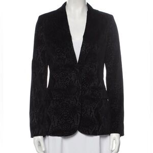 Frame Velvet Python Classic Blazer Black/Noir